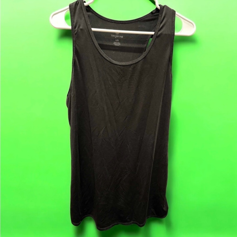 Tangerine Black Tank Top LARGE loose fit